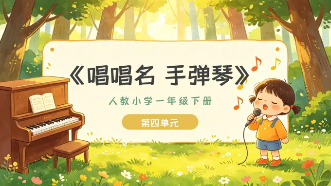 一年级音乐下册人教 第四单元《唱唱名，手弹琴》ppt课件（教案）