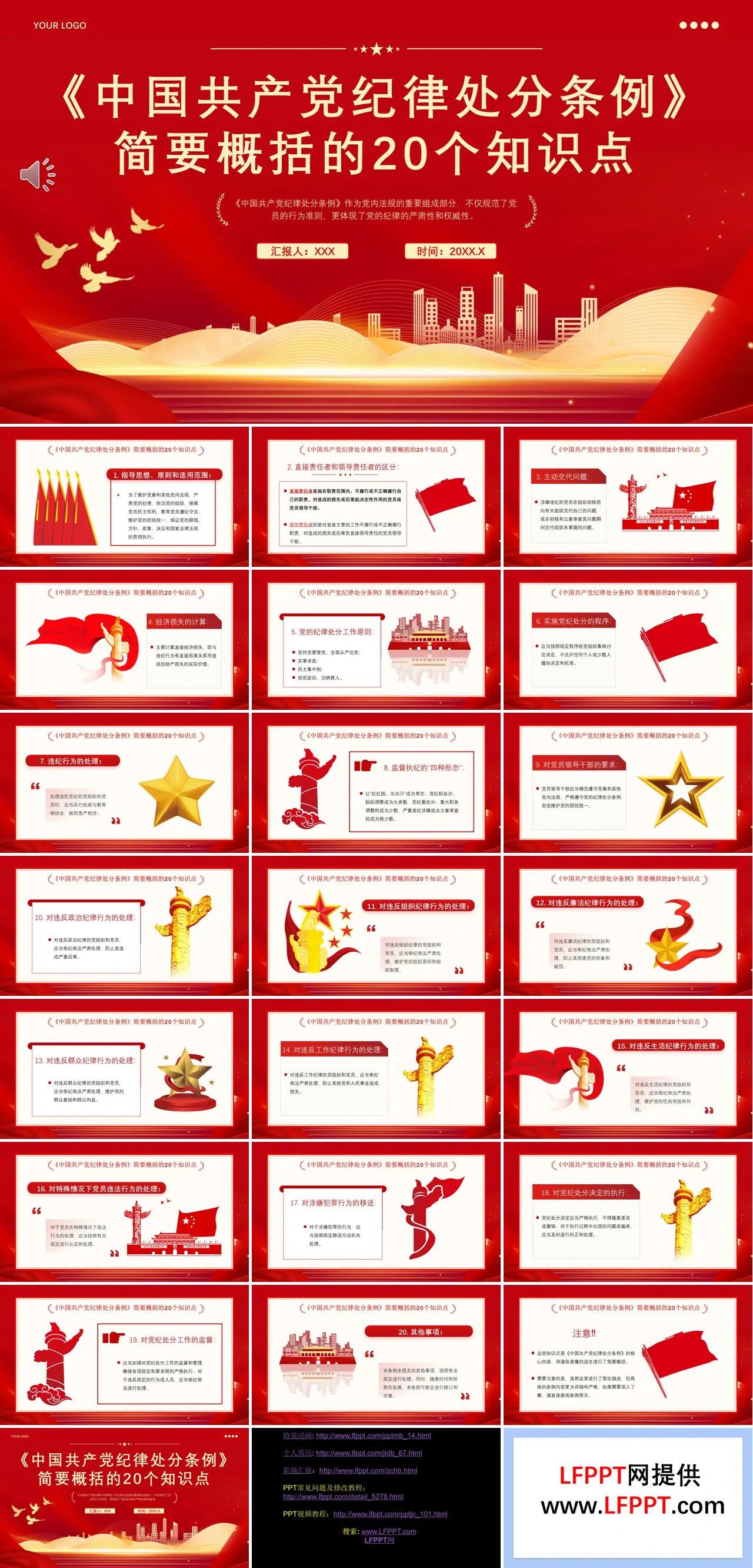 《纪律处分条例》20个知识点党课PPT