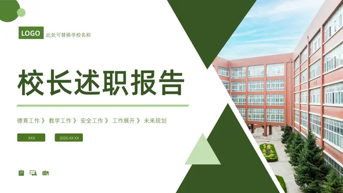 校长岗位述职报告ppt模板工作总结汇报