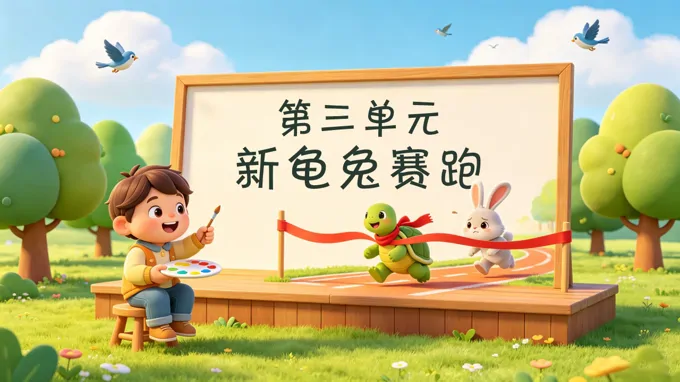 一年级上册美术人教 第三单元《新龟兔赛跑》ppt课件（教案）