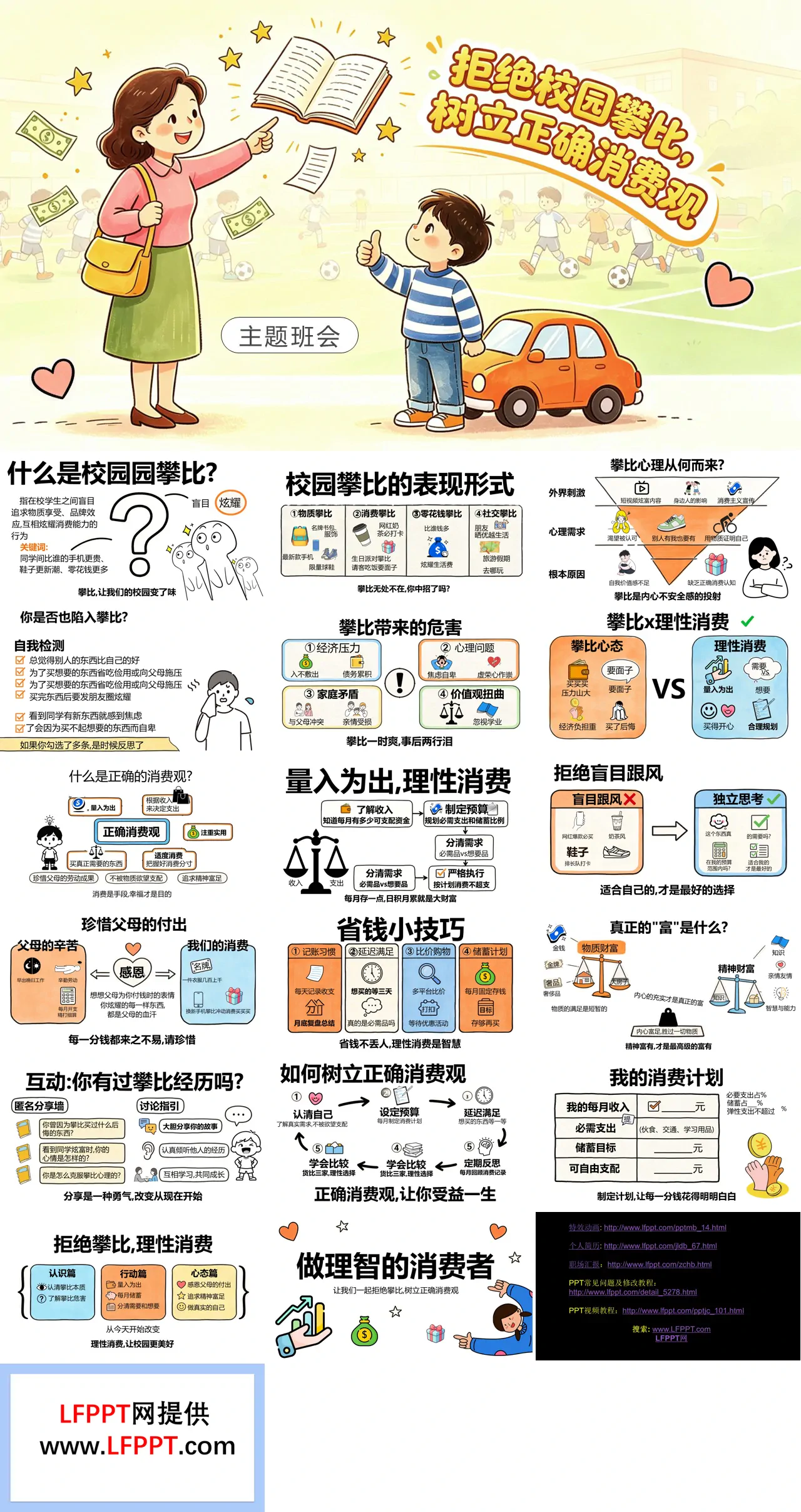 拒绝校园攀比，树立正确消费观主题班会PPT含讲稿