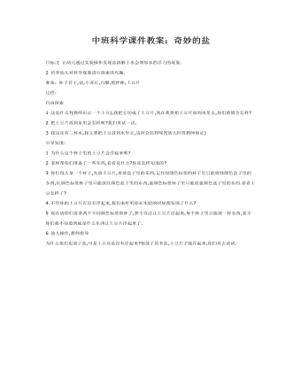 中班科学课件教案：奇妙的盐
