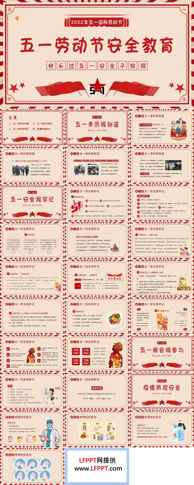 五一劳动节假期安全教育主题班会PPT含讲稿