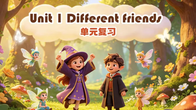 五年级英语上册人教PEP《Unit 1 Different friends》复习ppt课件（知识清单）