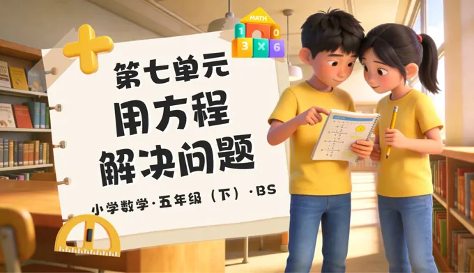 第七单元 用方程解决问题（复习课件）五年级数学下册北师大ppt课件（知识清单+单元检测卷）