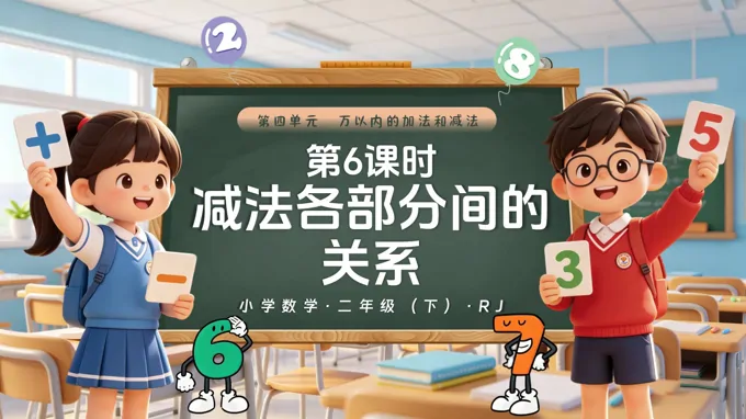 二年级数学下册人教 第四单元第6课时 《减法各部分间的关系》ppt课件（教案）