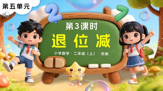 第五单元 第3课时 退位减苏教小学数学二年级上PPT课件（含教案+分层作业+学习任务单）