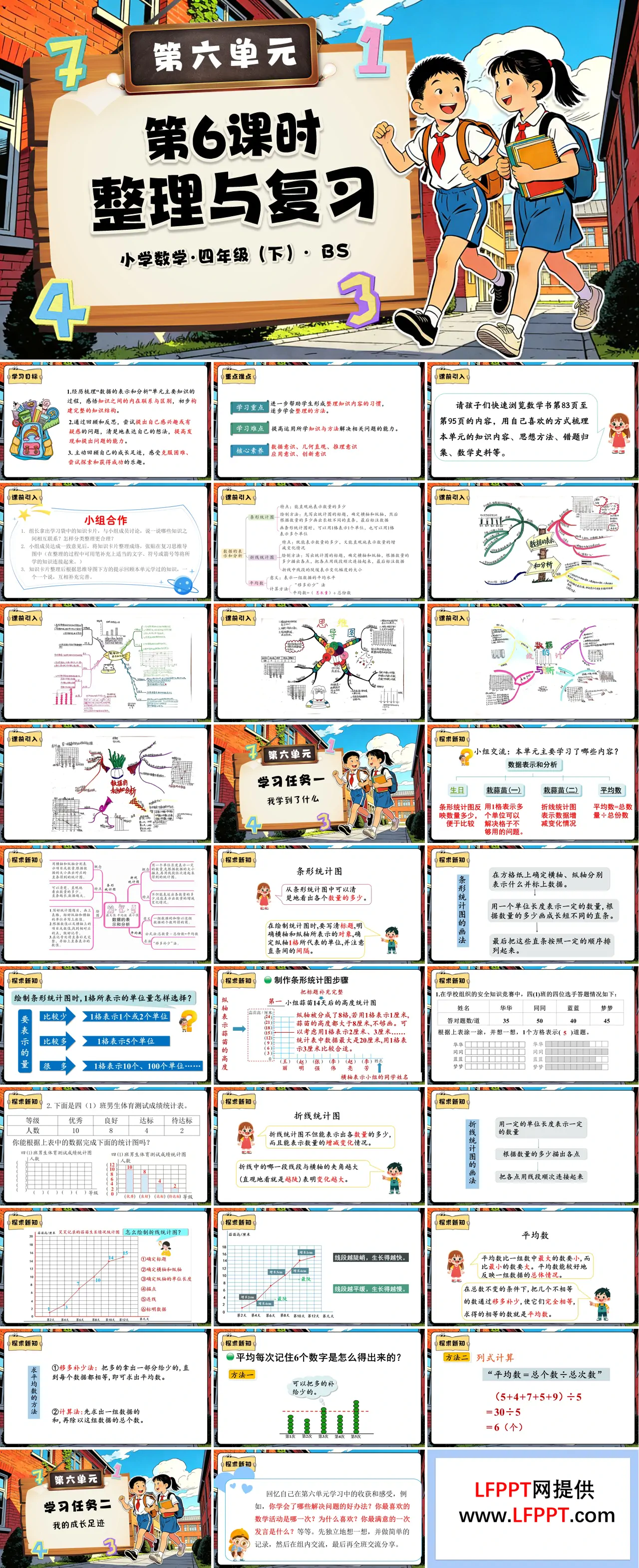 第六单元 第6课时 整理与复习（教学课件）四年级数学下册北师大PPT课件（教案+分层作业+学习任务单）