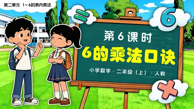 第二单元 第6课时 6的乘法口诀二年级数学上册人教新教材PPT课件含教案