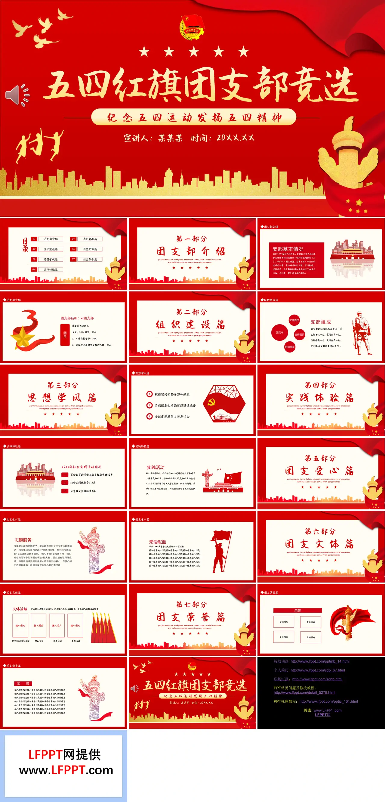 五四红旗团支部竞选PPT