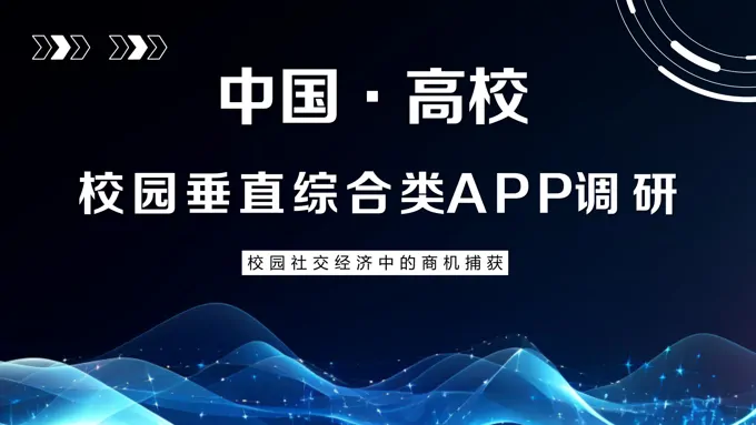 中国高等院校校园APP市场调研分析报告PPT动态模板