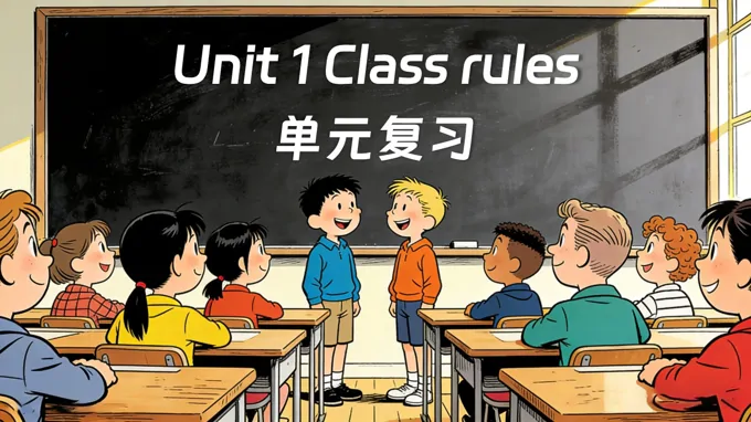 英语人教PEP四年级下册《Unit 1 Class rules》ppt复习课件（知识清单）