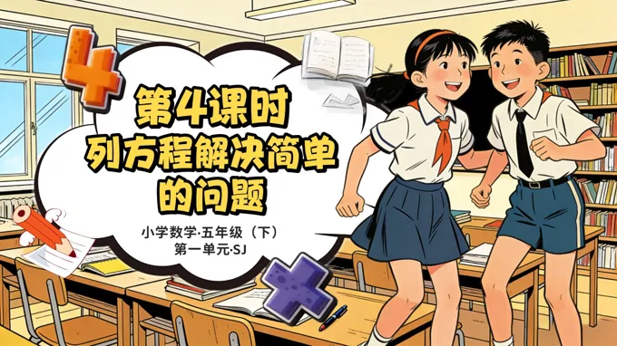 五年级数学下册苏教 第一单元第4课时《列方程解决简单的问题》ppt课件（教案）