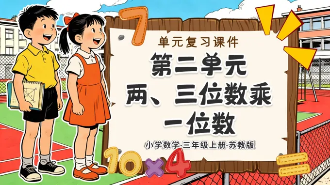 第二单元 两、三位数乘一位数（复习课件）三年级数学上册苏教ppt课件（知识清单+单元测试）
