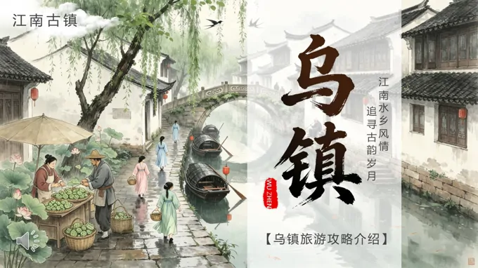 乌镇旅游宣传推广PPT含讲稿之动态PPT模板