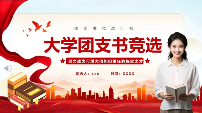 大学团支书竞选竞聘PPT含讲稿