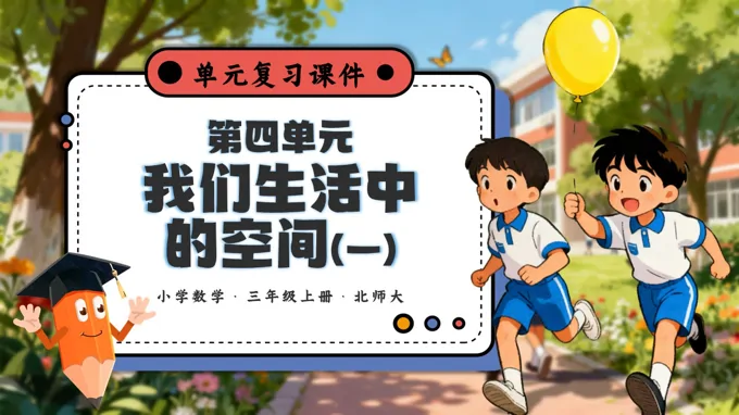 第四单元 我们生活中的空间（一）（知识清单）三年级数学上册北师大PPT课件含知识清单