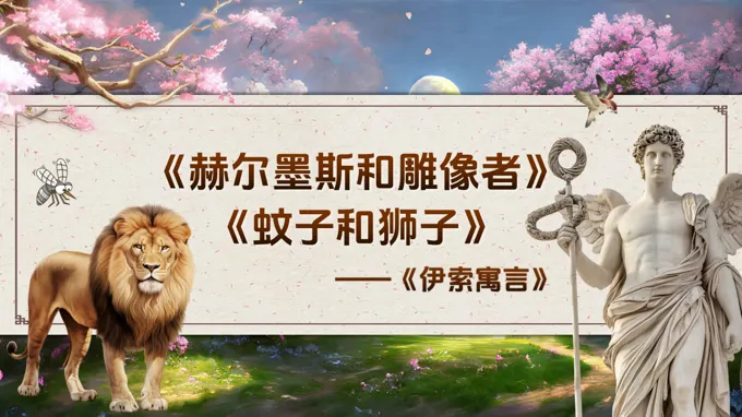 《赫尔墨斯和雕像者》《蚊子和狮子》部编七年级语文上册PPT课件含教案