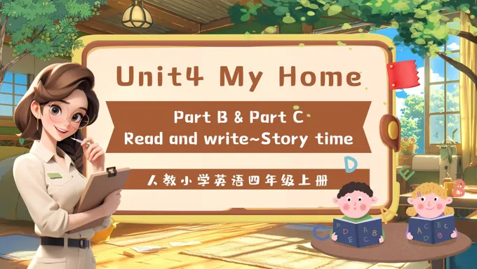 Part B&C Read and write~Story time人教四年级英语上册Unit4第6课时PPT课件含教案