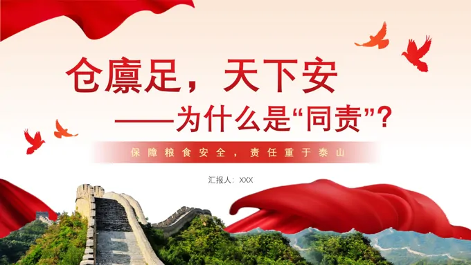 仓凛足天下安党课PPT