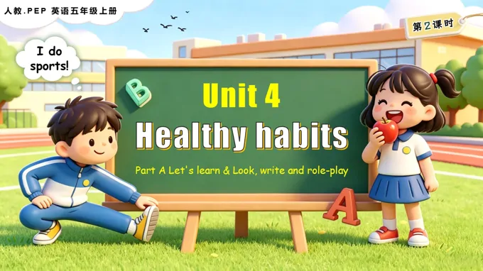 Unit4第2课时Part A Let's learn Look, write and role-play英语人教五上（含教案+学习任务单+分层作业）