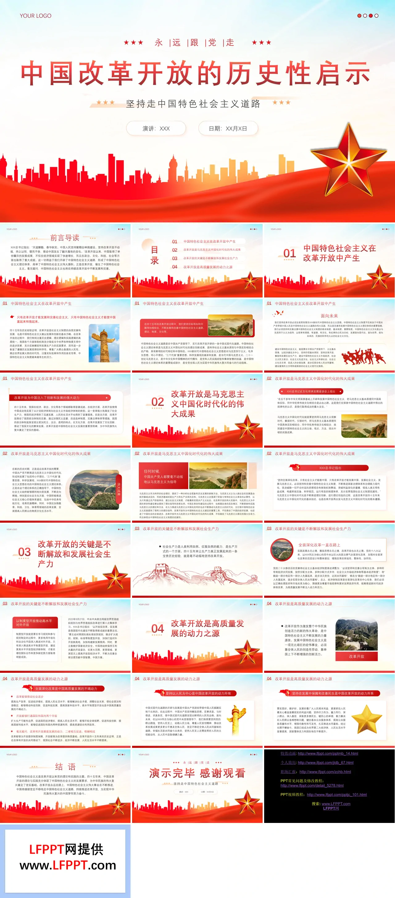 中国改革开放的历史性启示PPT党课