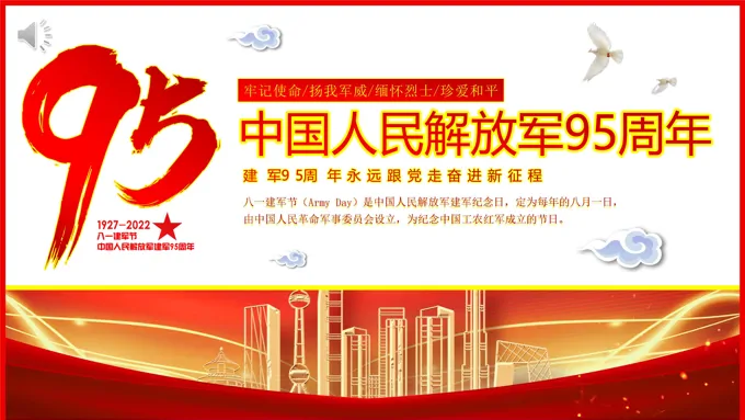 中国人民解放军95周年纪念PPT