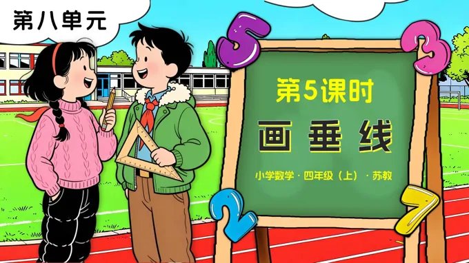 第八单元 第5课时 画垂线苏教小学数学四年级上PPT课件（含教案+分层作业+学习任务单）