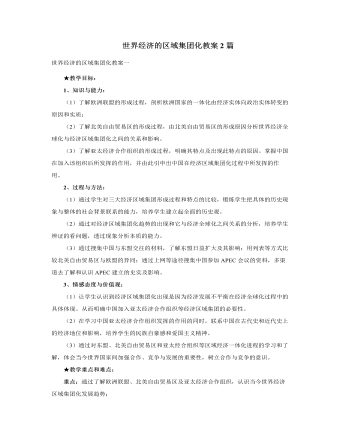 人教版高中历史必修2世界经济的区域集团化教案2篇