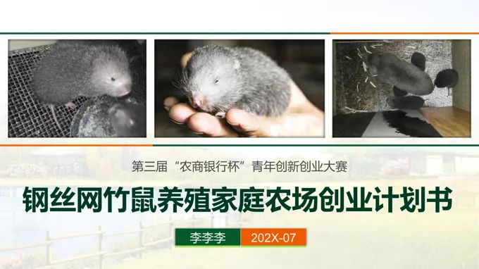 竹鼠养殖PPT模板