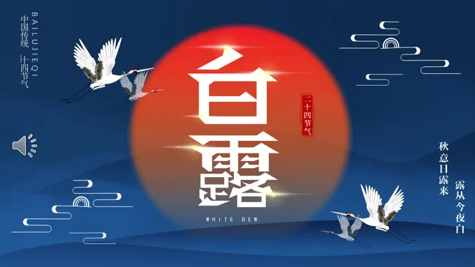 中国风二十四节气之白露白露ppt模板