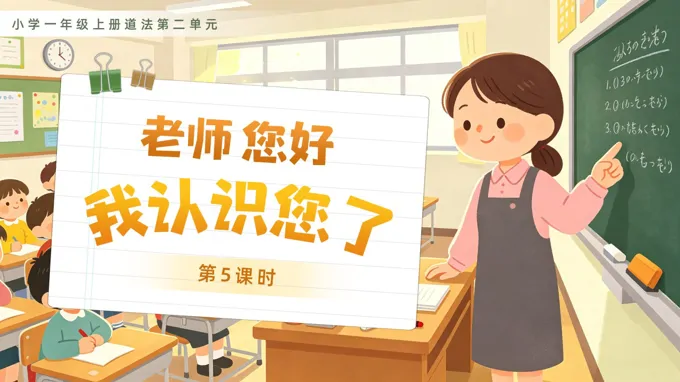 一年级上册道德与法治人教 第二单元 第5课时《老师，您好》ppt课件（教案）