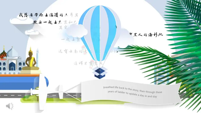 特效动画旅游旅行相册PPT模板