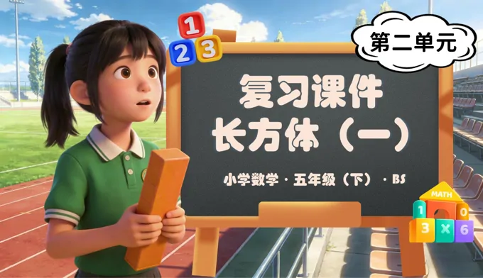 第二单元 长方体（一）（复习课件）五年级数学下册北师大ppt课件（知识清单+单元检测卷）