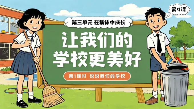 三年级上册道法人教 第三单元第9课《让我们的学校更美好》第1课时 说说我们的学校 ppt课件（教案）