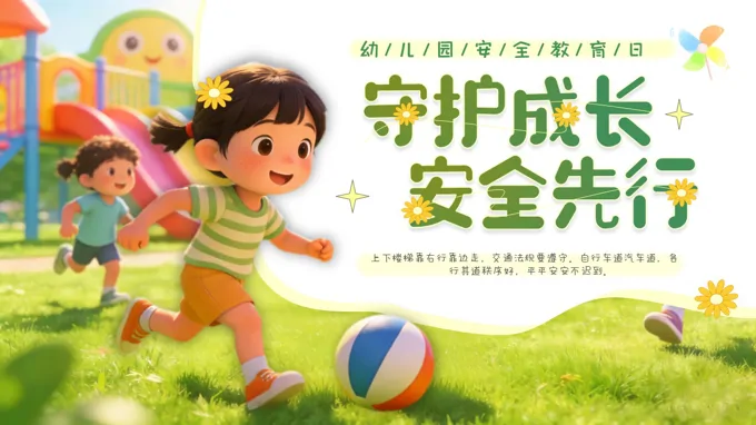 幼儿园安全教育日主题班会ppt模板含讲稿