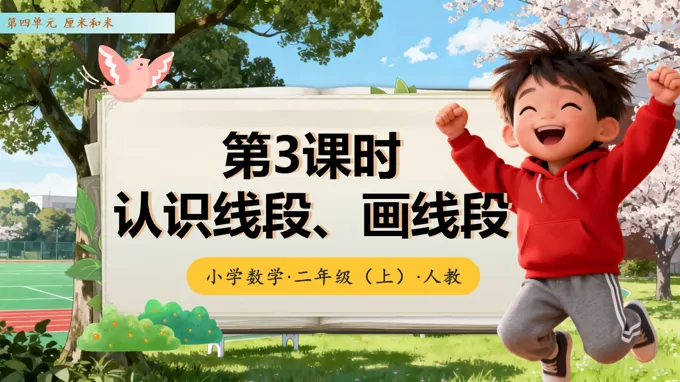 第四单元第3课时  认识线段、画线段（教学课件）（新教材）二年级数学上册 人教 ppt课件含教案