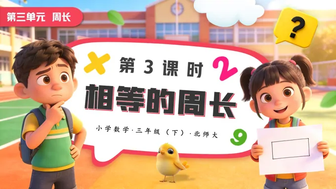 第三单元第3课时 相等的周长小学数学三年级下册北师大PPT课件（含教案+学习任务单+分层作业）