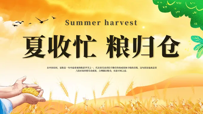 夏收忙粮归仓PPT夏收工作保障总结汇报