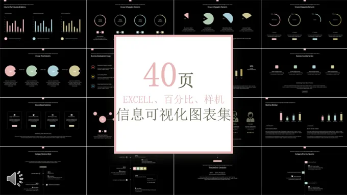 40套EXCELL百分比样机信息可视化PPT图表合集