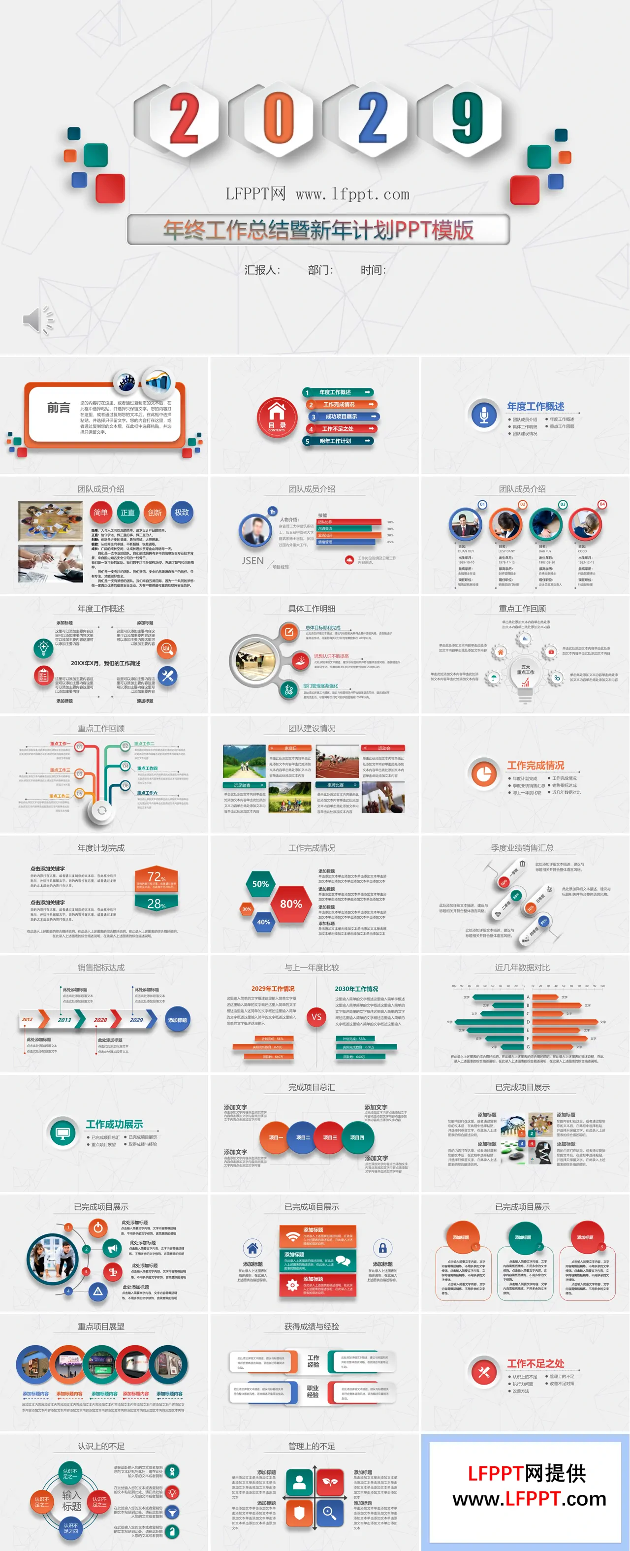 微粒体简洁工作总结汇报PPT模板