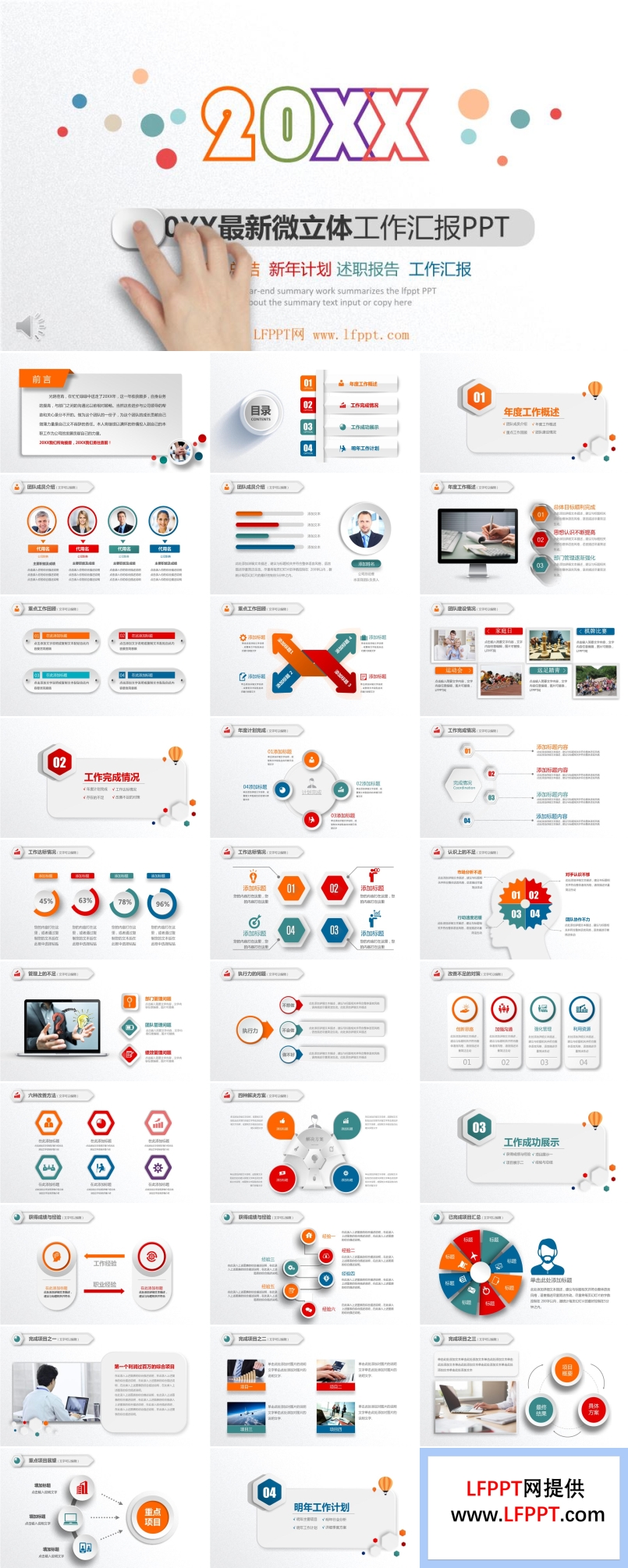 极简微粒体工作总结汇报PPT模板