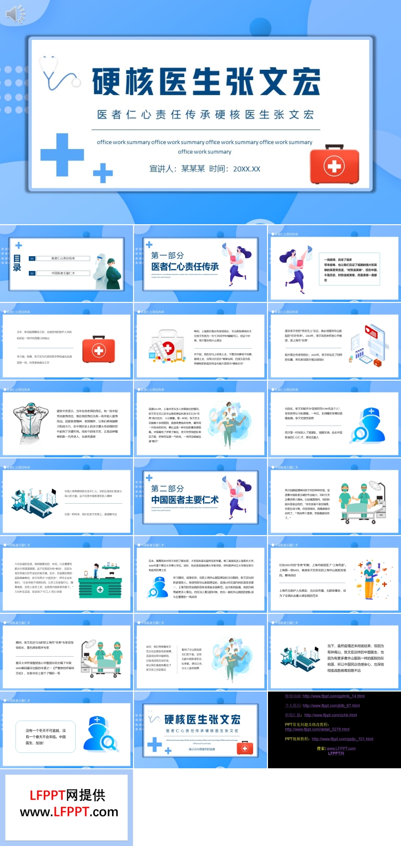医者仁心责任传承硬核医生张文宏PPT动态模板