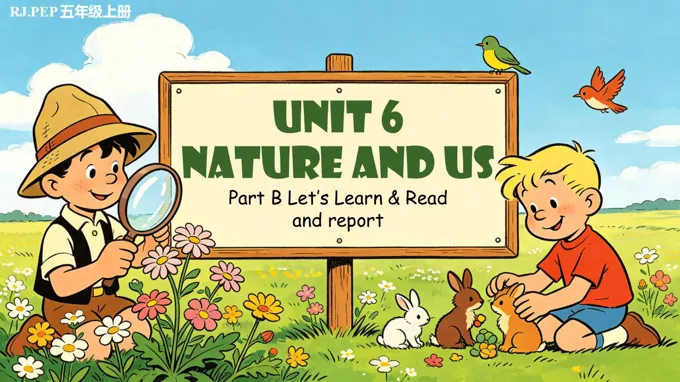 五年级英语上册人教PEP Unit 6 第5课时 Part B Let’s learn&Read and report ppt课件(教案)