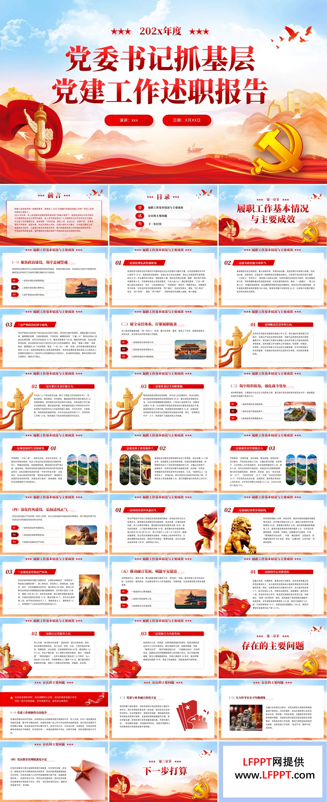 党委书记抓基层党建工作述职报告PPT含讲稿