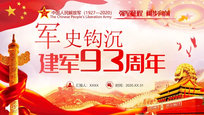 建军节93周年ppt