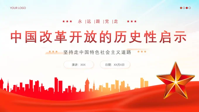 中国改革开放的历史性启示PPT党课