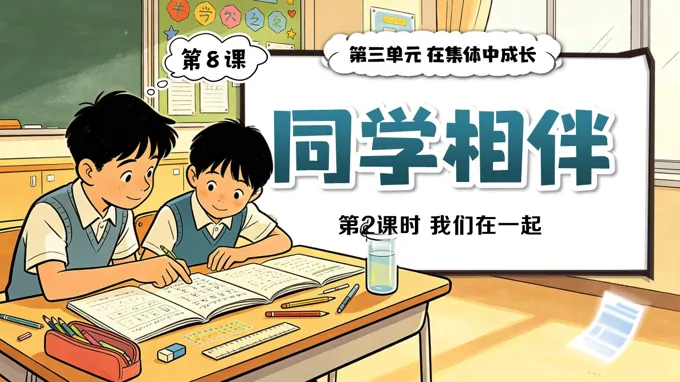 三年级上册道法人教 第三单元第8课《同学相伴》第2课时 我们在一起 ppt课件（教案）