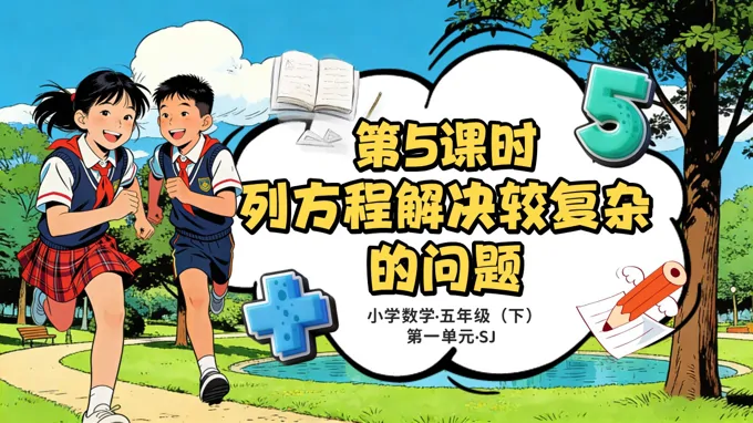 五年级数学下册苏教 第一单元第5课时《列方程解决较复杂的问题》ppt课件（教案）