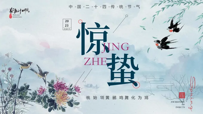 二十四节气之惊蛰惊蛰ppt模板